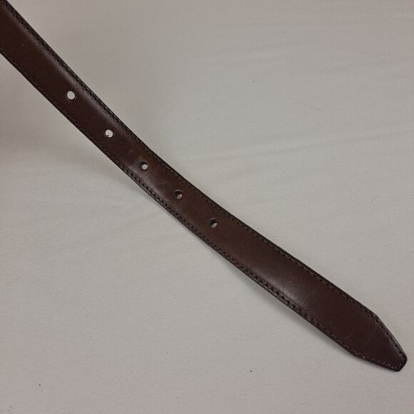 Brighton Brown Leather Belt Size Small 28 Silver and Gold Hardware Studded - Picture 6 of 10